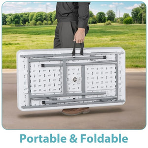 Segawe Portable Ice Cooler Table with Drain & Matching Skirt for Outdoor Party Event