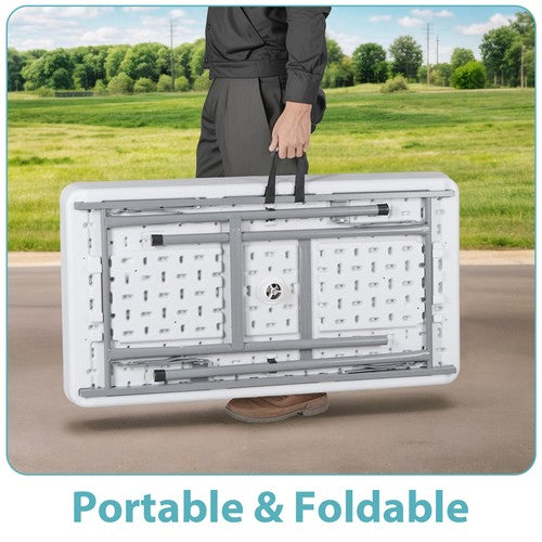 Segawe Portable Ice Cooler Table with Drain & Matching Skirt for Outdoor Party Event