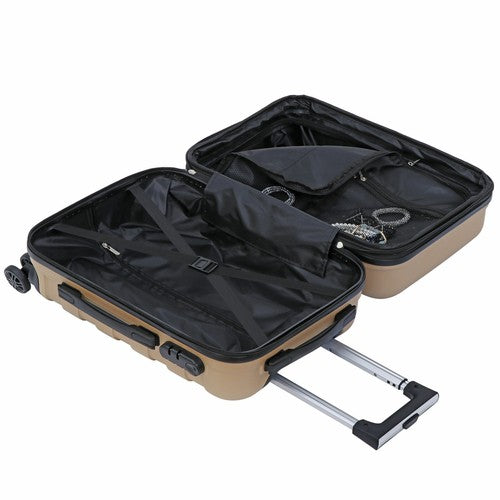 Segawe 21" Champagne Travel Carry-on Luggage Trolley Suitcase Hardside Spinner Suitcase