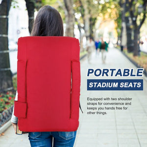Segawe Stadium Seat Red Reclining Bleacher Chair Folding Perfect For Bleacher Lawn