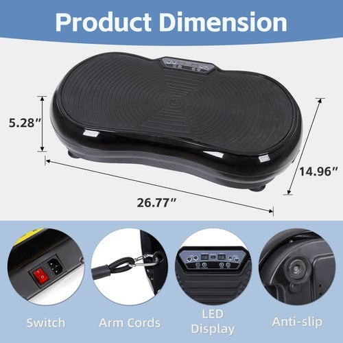 Segawe Whole Body Vibration Platform Black Slim Exercise Plate Fit Machine W/Bluetooth