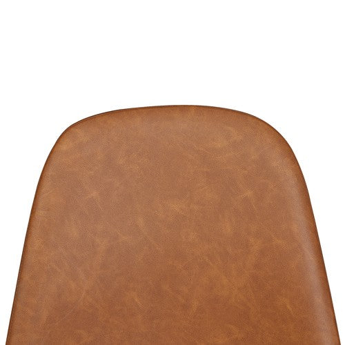 Segawe 2PCS Dining Chairs PU Leather Seat Back Metal Legs for Kitchen Dinning Room