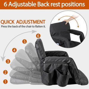 Segawe 2PCS Fold Heated Stadium Seats for Bleachers with Back Support and Wide Cushion