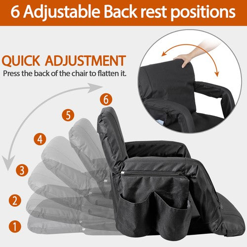 Segawe 2PCS Fold Heated Stadium Seats for Bleachers with Back Support and Wide Cushion