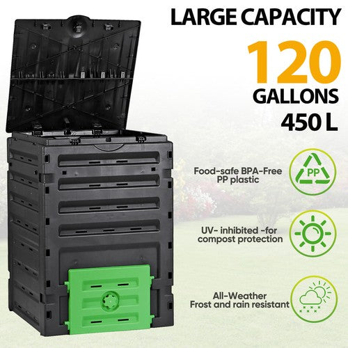 Segawe Large Garden Compost Bin 120 Gallon Outdoor Composter Bin from BPA Free Material