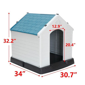 Segawe Large Plastic Dog House Indoor Outdoor Dog Kennel Puppy Shelter w/Air Vents