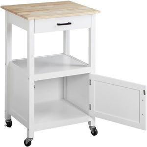 Segawe Rolling Kitchen Island Cart on Swivel Wheels Kitchen Storage Cabinet w/ 3 Hooks