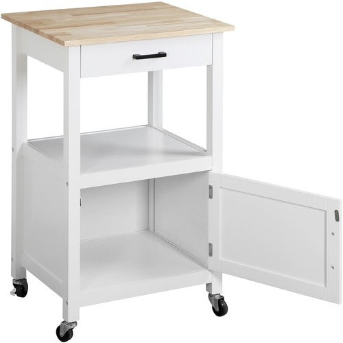 Segawe Rolling Kitchen Island Cart on Swivel Wheels Kitchen Storage Cabinet w/ 3 Hooks