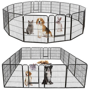 Segawe 32 Inch Heavy Duty Dog Playpen 16 Panels Exercise Pen Pet Fence Cage with Doors