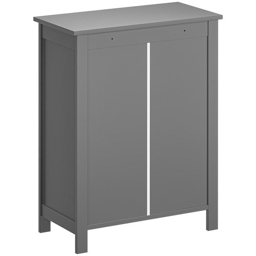 Segawe Bathroom Floor Storage Cabinet with Adjustable Shelf Double Door Organizer Grey