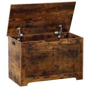 Segawe Chest Storage Trunk Wood Bedroom Large Box Blanket Books Shoes Toys Rust Brown