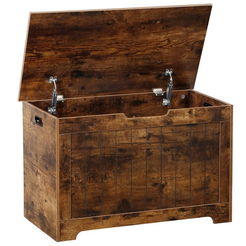 Segawe Chest Storage Trunk Wood Bedroom Large Box Blanket Books Shoes Toys Rust Brown