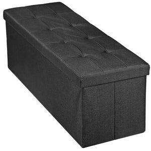 Segawe 43Inch Folding Ottoman Storage Bench Chest Footrest Long Box w/Padded Seat Black