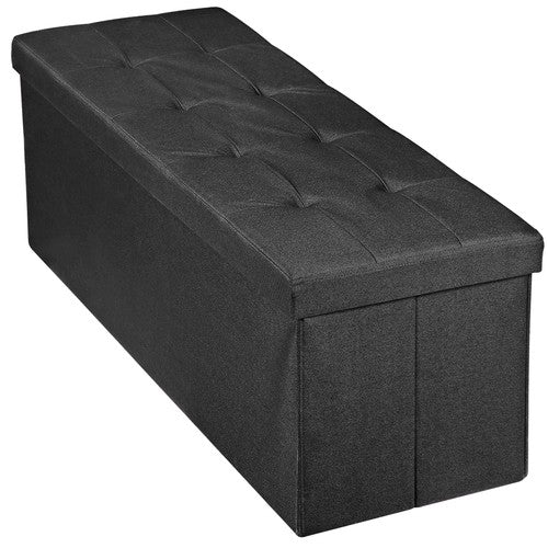 Segawe 43Inch Folding Ottoman Storage Bench Chest Footrest Long Box w/Padded Seat Black