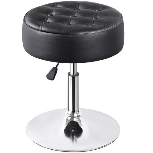 Segawe Adjustable Swivel Makeup Ottoman Stool Round Vanity Stool For Bedroom Black