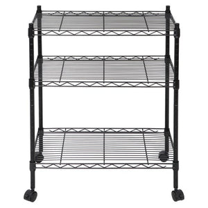Segawe 3 Tier Unit Shelving Metal Wire Rack Organizer Adjustable Shelve with 4 Wheels