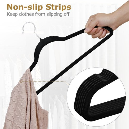 Segawe Velvet Hangers 100 Pack Non-Slip Suit Hangers with 360¡ã Rotatable Hook for Pants