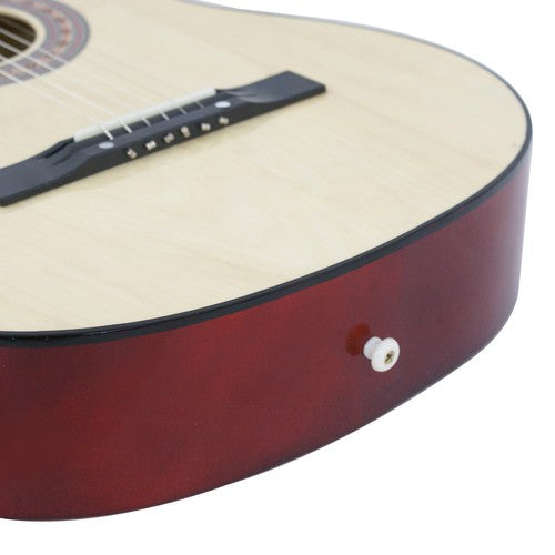 Segawe 38" Wooden Beginners Acoustic Guitar With Guitar Case,Strap and Pick Natural
