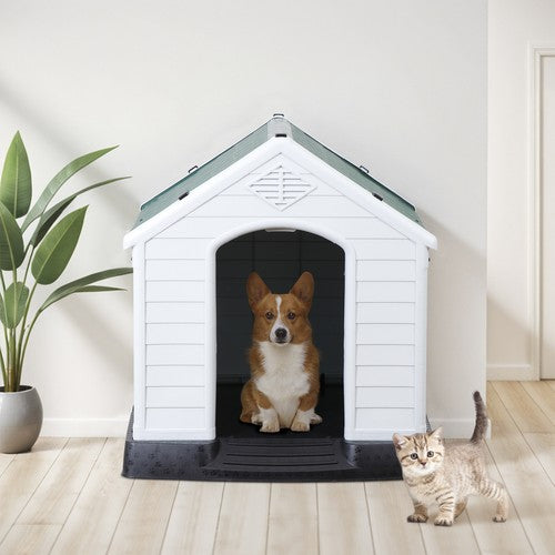Segawe Indoor Outdoor Dog House Pet Shelter Green Waterproof Up to 100LB Dog w/Air Vent