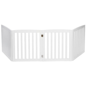 Segawe Wooden Dog Gate Pet Fence 24"H Baby Playpen 4 Panel Folding Free Standing Indoor