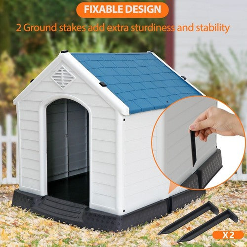 Segawe Large Plastic Dog House Indoor Outdoor Dog Kennel Puppy Shelter w/Air Vents