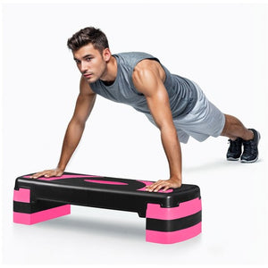 Segawe Height-Adjustable 4''-6''-8" Aerobics Platform Fitness Equipment Stepper Pink