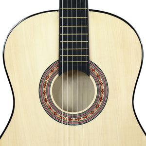 Segawe 38" Wooden Beginners Acoustic Guitar With Guitar Case,Strap and Pick Natural