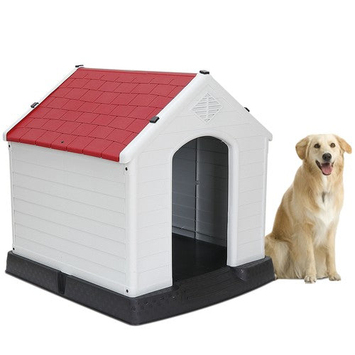 Segawe Outdoor Dog House Water Resistant Dog House Shelter for Small to Medium Size Red