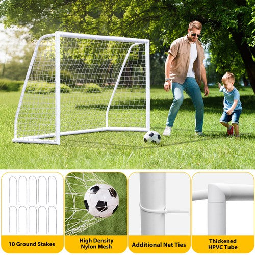 Segawe 8 x 5' Soccer Nets for Backyard Portable Training Equipment PVC Soccer Goals