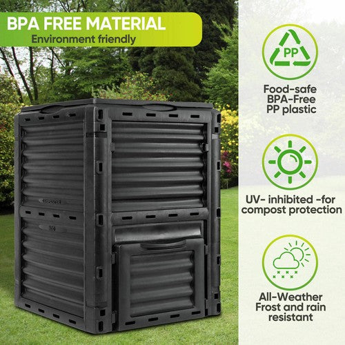 Segawe 80 Gallon Garden Composter Bin Outdoor Fast Creation of Fertile Soil Compost Bin