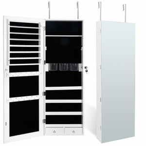 Segawe 4.5" Depth Jewelry Cabinet Armoire Organizer w/Lockable Door Jewelry Box