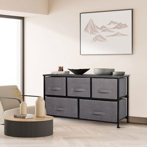 Segawe Drawer Dressers for Bedroom Closet Storage Organizer W/Metal Frame Graphite Grey