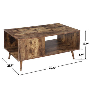 Segawe Durable Coffee Table End Storage Stand Living Room with Open Storage Shelf