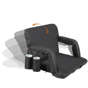 Segawe Stadium Seat for Bleachers w/Back Support 2 Pack Reclining Camping Stadium Chair