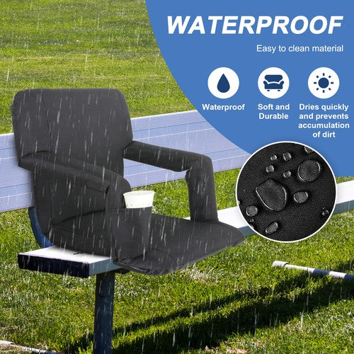 Segawe Wide Stadium Seats Chairs For Bleachers w/Back Cushion 5 Reclining Position