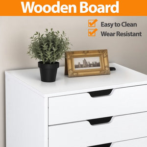 Segawe 5 Drawers Dresser Storage Tower Organizer Unit for Bedroom Closet Entryway White