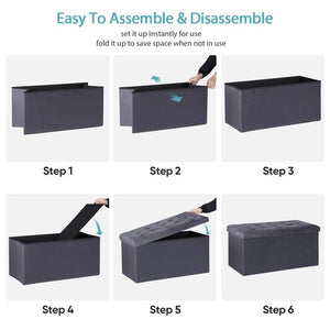 Segawe Folding Storage Ottoman Shoes Bench Rectangular Storage Bench Entryway Bedroom