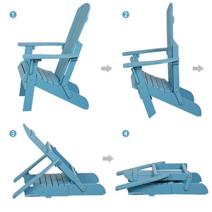 Segawe Folding Adirondack Chair Poly Patio Chair Fire Pit Chair Weather Resistant Blue