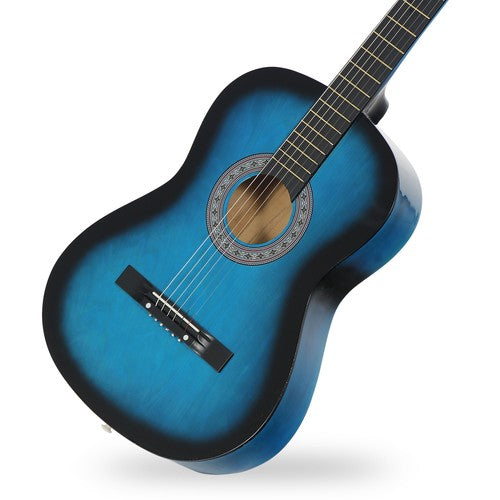 Segawe Beginners Acoustic Guitar w/Guitar Case, Strap, Tuner & Pick Steel Strings Blue