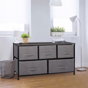 Segawe Drawer Dressers for Bedroom Closet Storage Organizer W/Metal Frame Graphite Grey