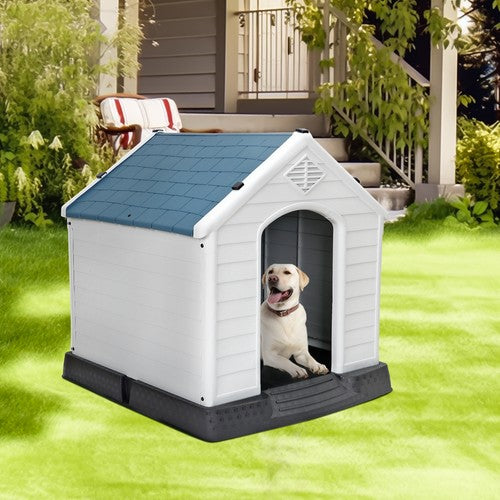 Segawe Dog House Indoor Outdoor Plastic Durable Dog House Insulated Puppy Shelter Blue