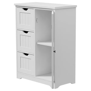Segawe Wooden Floor Cabinet Side Storage Organizer Bathroom Furniture Home w/3 Drawers