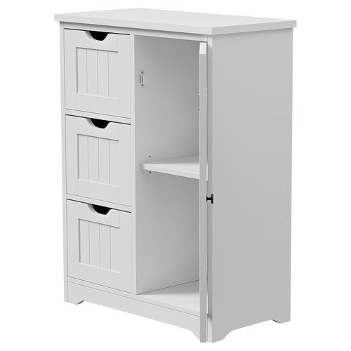 Segawe Wooden Floor Cabinet Side Storage Organizer Bathroom Furniture Home w/3 Drawers