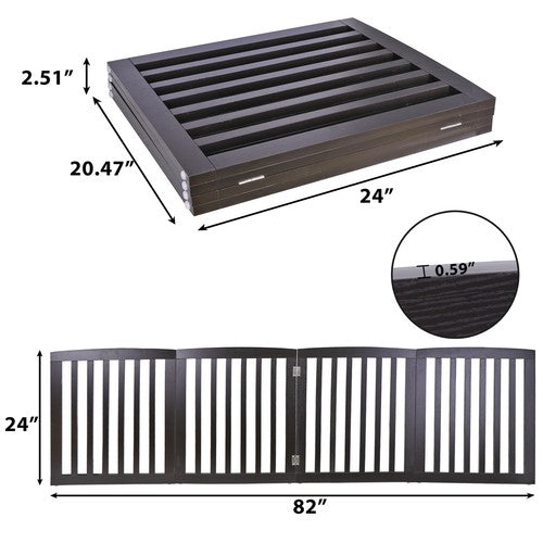 Segawe Dog Gate Indoor Freestanding 4 Panel 24" Pet Gate Foldable Dog Fence for Stairs