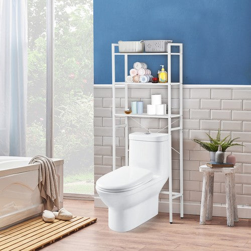 Segawe 3-Tier Over The Toilet Storage MDF Bathroom Organizer Shelves Freestanding White