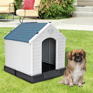Segawe Dog House Indoor Outdoor Plastic Durable Dog House Insulated Puppy Shelter Blue