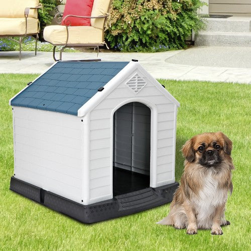 Segawe Dog House Indoor Outdoor Plastic Durable Dog House Insulated Puppy Shelter Blue