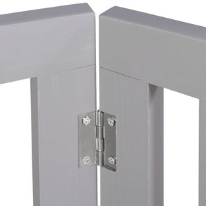 Segawe Freestanding 24" Pet Dog Gate 4 Panels Indoor Foldable Dog Fence for Stairs Grey