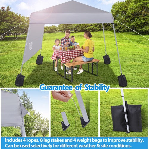 Segawe 8x8FT Pop Up Canopy Tent Foldable Outdoor Sun Protection Shelter w/4 Weight Bags