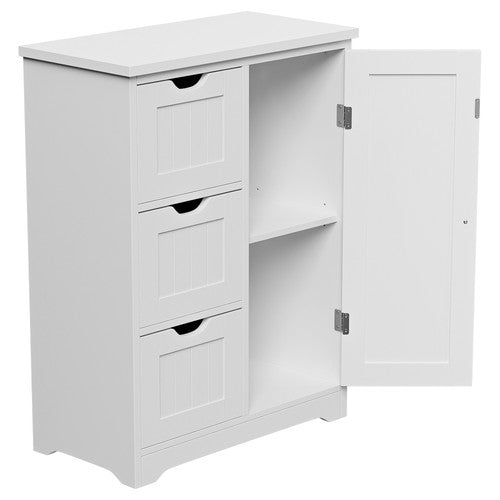 Segawe Wooden Floor Cabinet Side Storage Organizer Bathroom Furniture Home w/3 Drawers